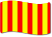 Rot-gelb gestreifte Flagge